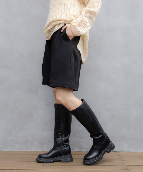 LAKOLE（ラコレ）の「ウールライクショートパンツ / 985360（その他パンツ・レディース・ブラック/チャコール・SMALL/MEDIUM）」の4枚目の写真