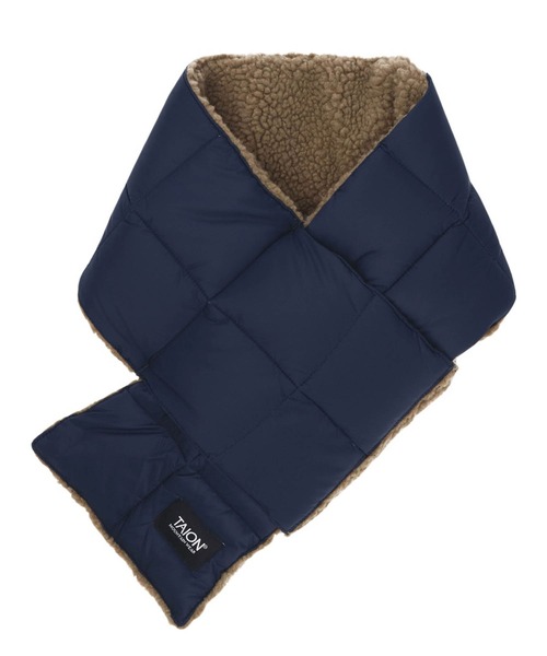 TAION（タイオン）の「TAION REVERSIBLE MOUNTAIN DOWNxBOA SCARF TAION-R201MT（ストール/ショール・メンズ・パープル/ブラウン/オリーブ/ブラック/ネイビー・ONE SIZE）」の4枚目の写真