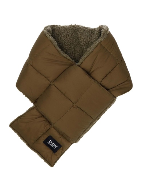 TAION（タイオン）の「TAION REVERSIBLE MOUNTAIN DOWNxBOA SCARF TAION-R201MT（ストール/ショール・メンズ・パープル/ブラウン/オリーブ/ブラック/ネイビー・ONE SIZE）」の3枚目の写真