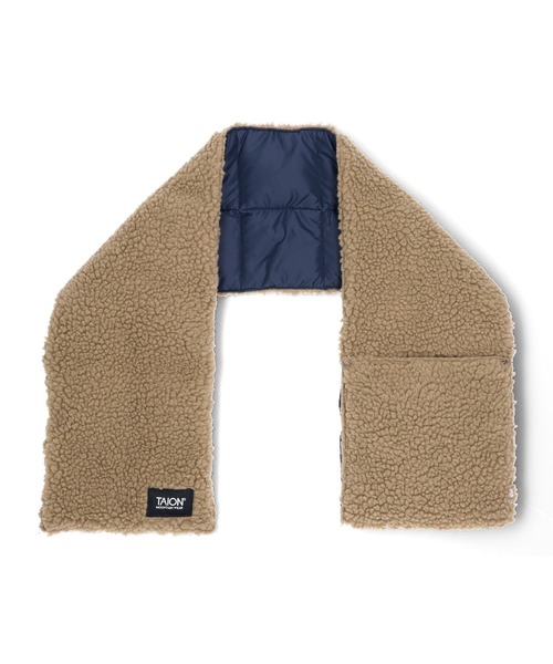 TAION（タイオン）の「TAION REVERSIBLE MOUNTAIN DOWNxBOA SCARF TAION-R201MT（ストール/ショール・メンズ・パープル/ブラウン/オリーブ/ブラック/ネイビー・ONE SIZE）」の7枚目の写真