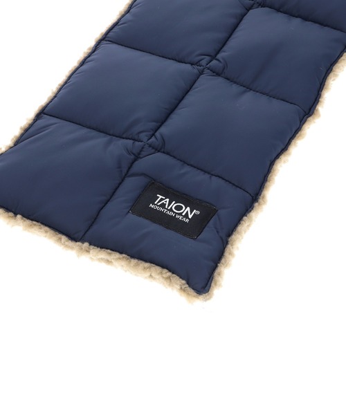 TAION（タイオン）の「TAION REVERSIBLE MOUNTAIN DOWNxBOA SCARF TAION-R201MT（ストール/ショール・メンズ・パープル/ブラウン/オリーブ/ブラック/ネイビー・ONE SIZE）」の8枚目の写真
