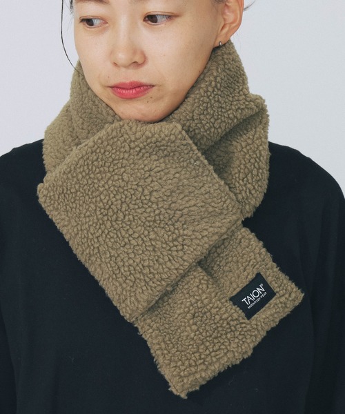 TAION（タイオン）の「TAION REVERSIBLE MOUNTAIN DOWNxBOA SCARF TAION-R201MT（ストール/ショール・メンズ・パープル/ブラウン/オリーブ/ブラック/ネイビー・ONE SIZE）」の15枚目の写真