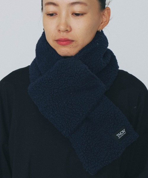 TAION（タイオン）の「TAION REVERSIBLE MOUNTAIN DOWNxBOA SCARF TAION-R201MT（ストール/ショール・メンズ・パープル/ブラウン/オリーブ/ブラック/ネイビー・ONE SIZE）」の17枚目の写真