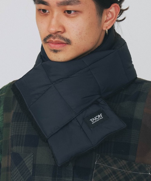 TAION（タイオン）の「TAION REVERSIBLE MOUNTAIN DOWNxBOA SCARF TAION-R201MT（ストール/ショール・メンズ・パープル/ブラウン/オリーブ/ブラック/ネイビー・ONE SIZE）」の18枚目の写真