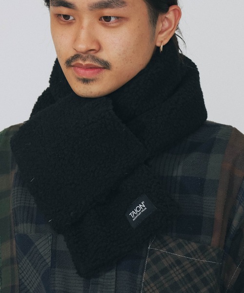 TAION（タイオン）の「TAION REVERSIBLE MOUNTAIN DOWNxBOA SCARF TAION-R201MT（ストール/ショール・メンズ・パープル/ブラウン/オリーブ/ブラック/ネイビー・ONE SIZE）」の19枚目の写真