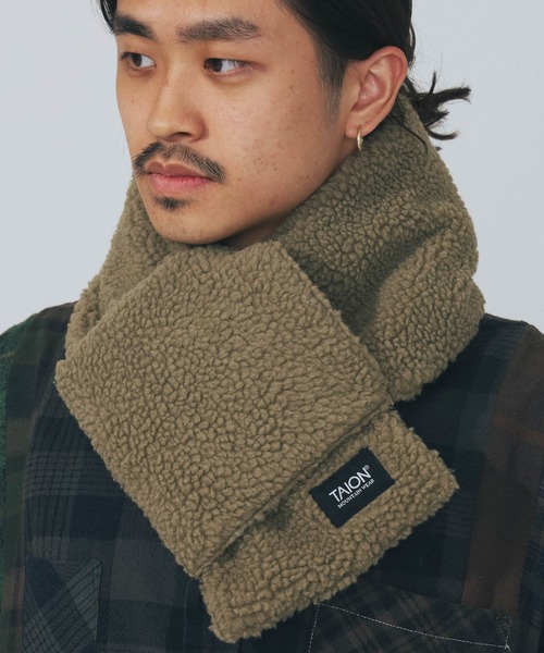 TAION（タイオン）の「TAION REVERSIBLE MOUNTAIN DOWNxBOA SCARF TAION-R201MT（ストール/ショール・メンズ・パープル/ブラウン/オリーブ/ブラック/ネイビー・ONE SIZE）」の21枚目の写真