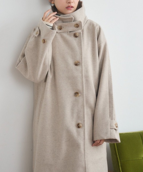 RETRO GIRL（レトロガール）の「2wayスタンドネックコート（その他アウター・レディース・ブラック/ライトグレー/ナチュラル/ブラウン系その他2・FREE）」の4枚目の写真