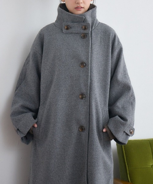 RETRO GIRL（レトロガール）の「2wayスタンドネックコート（その他アウター・レディース・ブラック/ライトグレー/ナチュラル/ブラウン系その他2・FREE）」の3枚目の写真