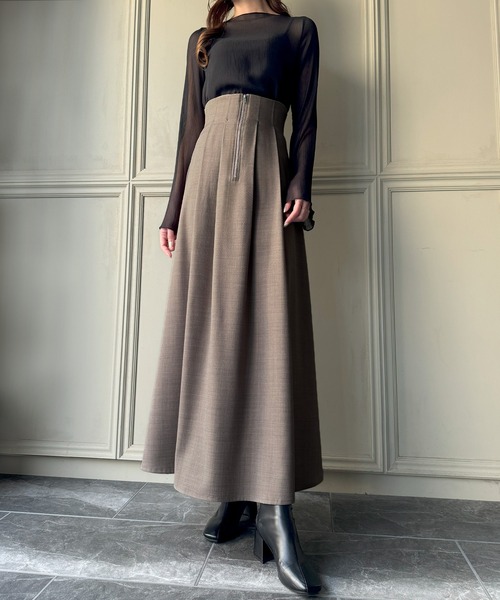 グラビル　zipスカート ベルト付きサテンナロースカート(SKIRT（スカート）)｜CELFORD（セル