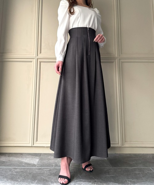 junoah（ジュノア）の「ハイウエストフロントジップコルセットフレア