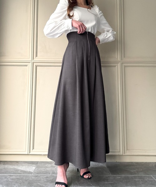 JUNOAH（ジュノア）の「ハイウエストフロントジップコルセットフレア