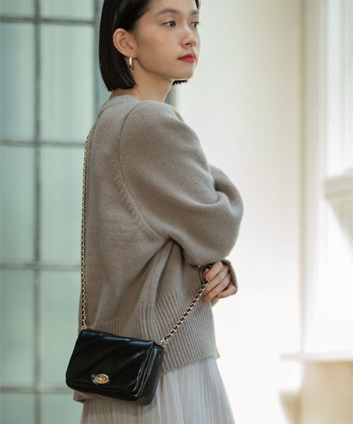 OPAQUE.CLIP（オペークドットクリップ）の「◆キルティングミニショルダーバッグ（ショルダーバッグ・レディース・ピンクゴールド/ブラック/シルバー・00）」の13枚目の写真