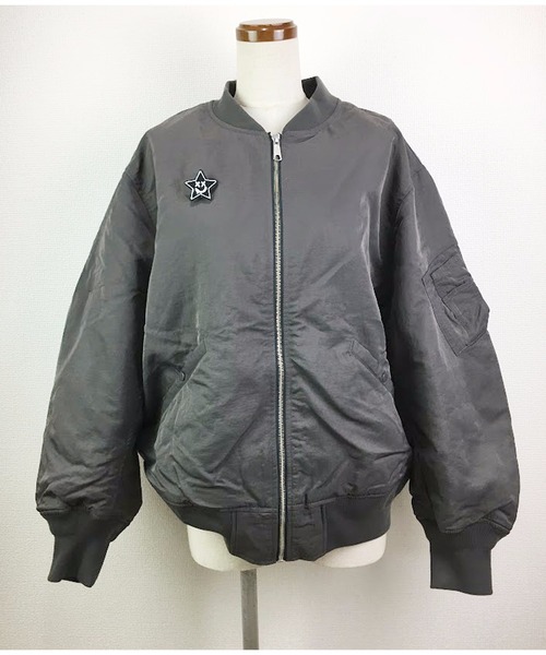 WORLD WIDE LOVE!（ワールドワイドラブ）の「ナイロンツイルＭA1ブルゾン（MA-1・レディース・カーキ/ブラック/グレー・1）」の12枚目の写真