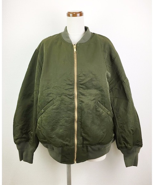 WORLD WIDE LOVE!（ワールドワイドラブ）の「ナイロンツイルＭA1ブルゾン（MA-1・レディース・カーキ/ブラック/グレー・1）」の13枚目の写真