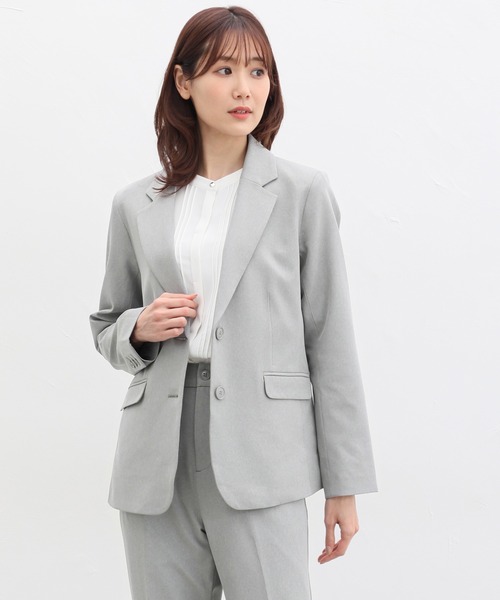 Honeys（ハニーズ）の「ウォッシャブルダブルボタンストレッチテーラードジャケット（テーラードジャケット・レディース・アイボリー/ダークネイビー/杢グレー/ベージュ/ブラック・L/M/LL/S/3L）」の9枚目の写真