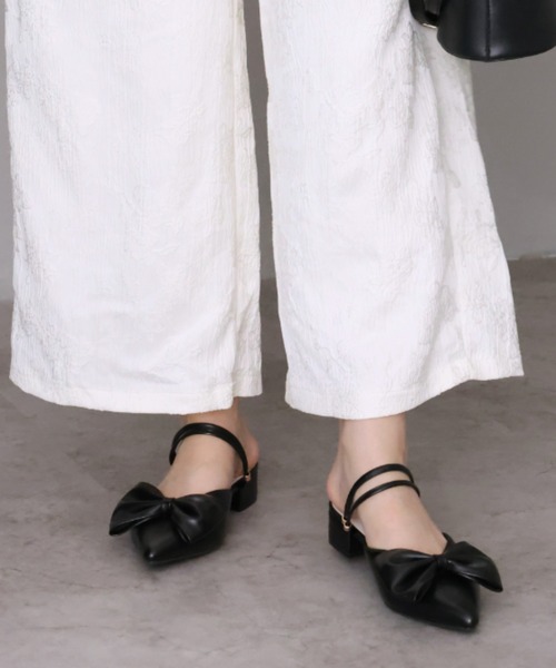 VIVIAN(ヴィヴィアン)の「2WAYポインテッドトゥリボンストラップミュールパンプス 結婚式 二次会 パーティー フォーマル オケージョン(サンダル・レディース・ブラック/クリアブラック/アイボリー/シルバー/グリーン/ブロンズ/その他3・LL/S/M/L)」の21枚目の写真