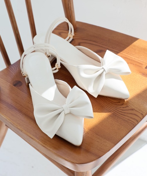 VIVIAN(ヴィヴィアン)の「2WAYポインテッドトゥリボンストラップミュールパンプス 結婚式 二次会 パーティー フォーマル オケージョン(サンダル・レディース・ブラック/クリアブラック/アイボリー/シルバー/グリーン/ブロンズ/その他3・LL/S/M/L)」の8枚目の写真