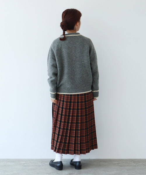 PAR ICI コットンウールチェックプリーツスカート PAR ICI（パーリッシィ）の「コットンウールチェック プリーツ