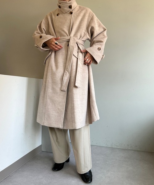 SHENERY（シーナリー）の「ステンカラーロングコート（その他アウター・レディース・ベージュ/ブラック・FREE）」の19枚目の写真