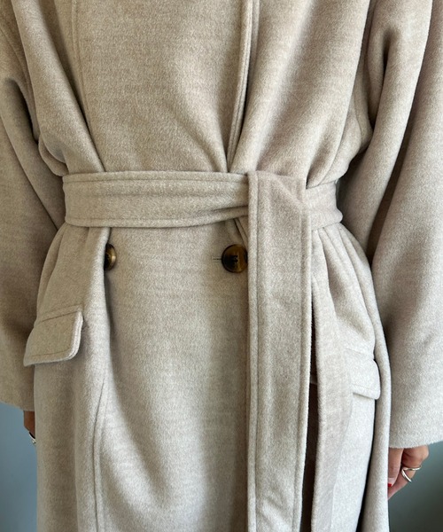 SHENERY（シーナリー）の「ステンカラーロングコート（その他アウター・レディース・ベージュ/ブラック・FREE）」の20枚目の写真