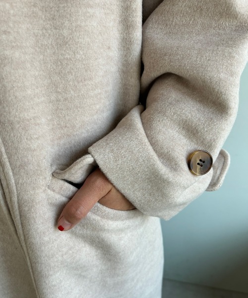 SHENERY（シーナリー）の「ステンカラーロングコート（その他アウター・レディース・ベージュ/ブラック・FREE）」の12枚目の写真