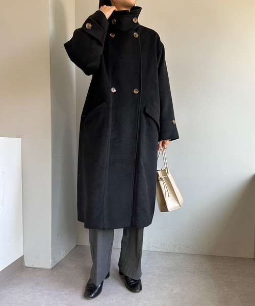 SHENERY（シーナリー）の「ステンカラーロングコート（その他アウター・レディース・ベージュ/ブラック・FREE）」の9枚目の写真