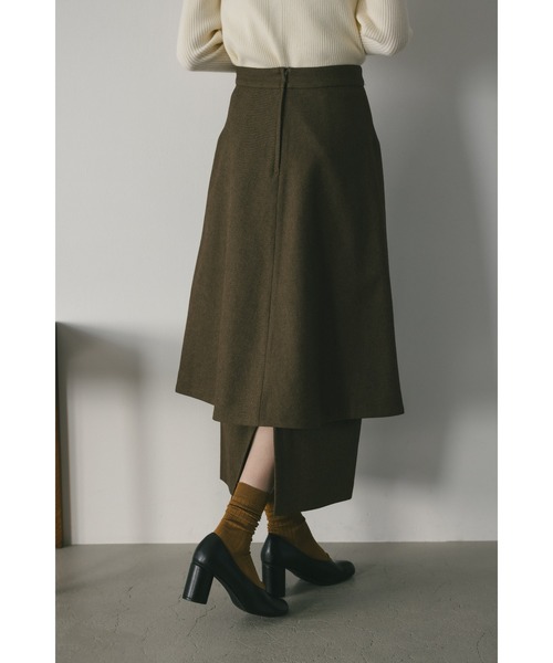 STYLEMIXER(スタイルミキサー)の「バックスリットレイヤードスカート(スカート・レディース・ブラウン/チャコールグレー・MEDIUM/SMALL)」の12枚目の写真