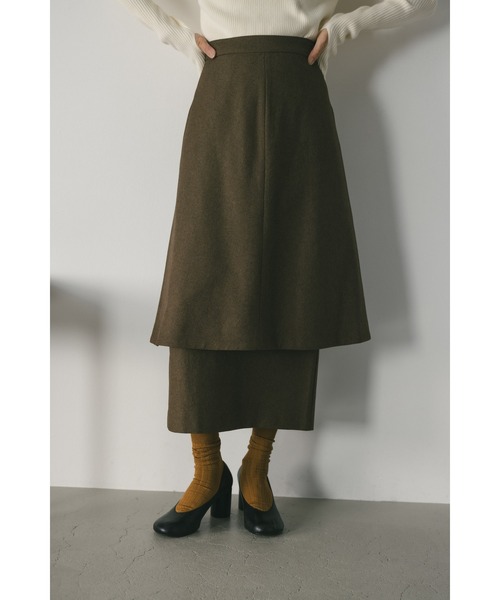 STYLEMIXER(スタイルミキサー)の「バックスリットレイヤードスカート(スカート・レディース・ブラウン/チャコールグレー・MEDIUM/SMALL)」の13枚目の写真