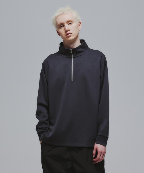 tk.TAKEO KIKUCHI(ティーケータケオキクチ)の「◆ポンチハーフジッププルオーバー(Tシャツ/カットソー・メンズ・ブラック/チャコールグレー/ホワイト・03/01/02)」の3枚目の写真