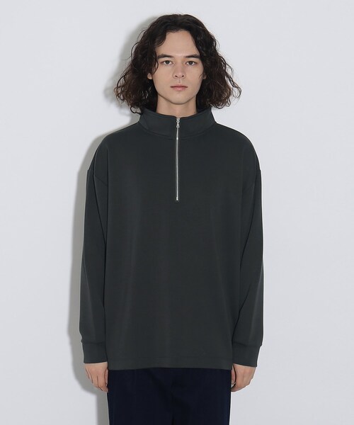 tk.TAKEO KIKUCHI(ティーケータケオキクチ)の「◆ポンチハーフジッププルオーバー(Tシャツ/カットソー・メンズ・ブラック/チャコールグレー/ホワイト・03/01/02)」の5枚目の写真