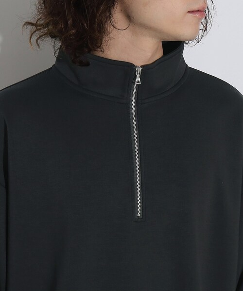 tk.TAKEO KIKUCHI(ティーケータケオキクチ)の「◆ポンチハーフジッププルオーバー(Tシャツ/カットソー・メンズ・ブラック/チャコールグレー/ホワイト・03/01/02)」の8枚目の写真