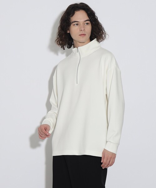 tk.TAKEO KIKUCHI(ティーケータケオキクチ)の「◆ポンチハーフジッププルオーバー(Tシャツ/カットソー・メンズ・ブラック/チャコールグレー/ホワイト・03/01/02)」の12枚目の写真