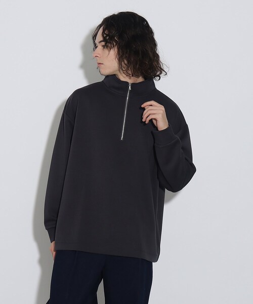 tk.TAKEO KIKUCHI(ティーケータケオキクチ)の「◆ポンチハーフジッププルオーバー(Tシャツ/カットソー・メンズ・ブラック/チャコールグレー/ホワイト・03/01/02)」の20枚目の写真