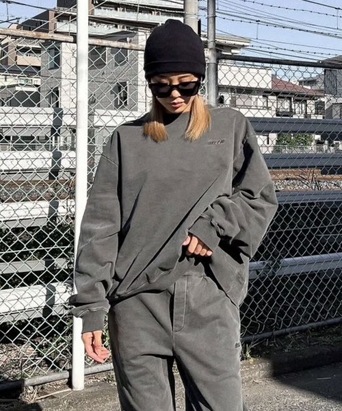 FLEX(フレックス)の「【FLEX】Heavy weight pigment crew neck sweat(スウェット・メンズ・グレー/ブラック・MEDIUM/LARGE)」の2枚目の写真