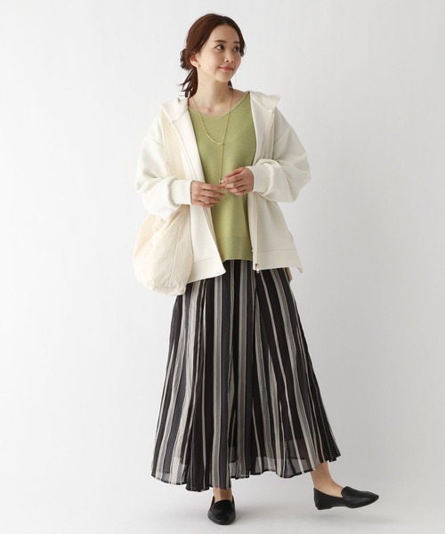 GLOBAL WORK（グローバルワーク）の「ライトクッションZIPパーカー/975608（パーカー・レディース・アイボリー/グレイッシュベージュ/モカ・MEDIUM/LARGE）」の10枚目の写真