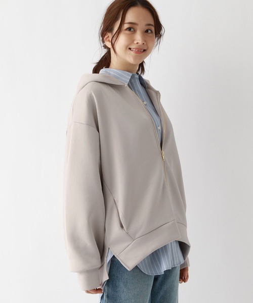 GLOBAL WORK（グローバルワーク）の「ライトクッションZIPパーカー/975608（パーカー・レディース・アイボリー/グレイッシュベージュ/モカ・MEDIUM/LARGE）」の11枚目の写真