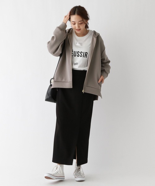 GLOBAL WORK（グローバルワーク）の「ライトクッションZIPパーカー/975608（パーカー・レディース・アイボリー/グレイッシュベージュ/モカ・MEDIUM/LARGE）」の15枚目の写真