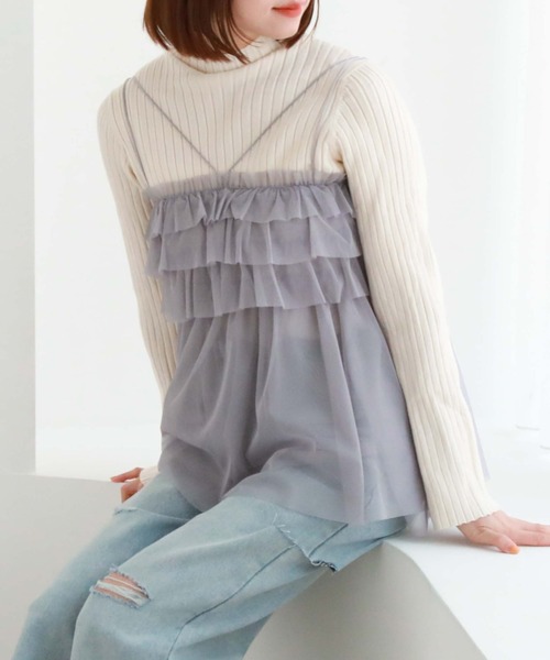 archives（アルシーヴ）の「フリルチュールキャミチュニック（その他トップス・レディース・オフホワイト/グレー/ブラック・MEDIUM）」の20枚目の写真