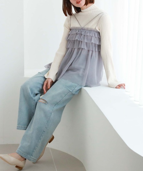 archives（アルシーヴ）の「フリルチュールキャミチュニック（その他トップス・レディース・オフホワイト/グレー/ブラック・MEDIUM）」の21枚目の写真