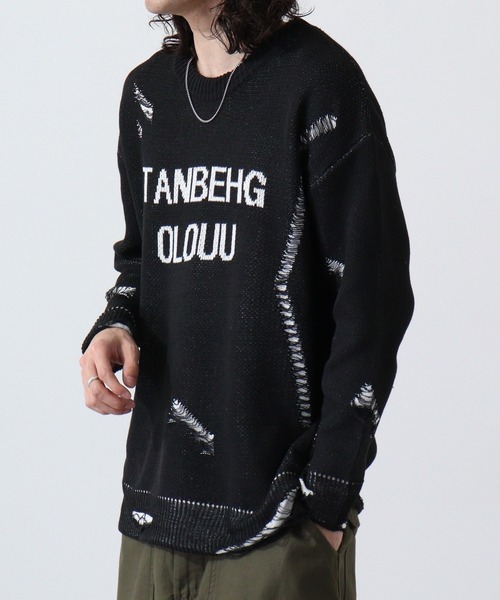 TheSoloIst 16AW ダメージ加工ニット soloist 16AW カシミヤ グランジ ニット ダメージ ソロイスト