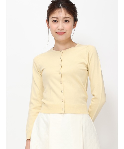 MISCH MASCH（ミッシュマッシュ）の「■2024春夏新作■ベーシックビジューカーデ/MM418406（カーディガン/ボレロ・レディース・ホワイト/ホワイト系その他/ブルー/ピンク/イエロー/ブラック・S/M）」の6枚目の写真