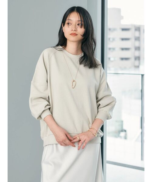 AMERICAN HOLIC（アメリカンホリック）の「ジョーゼット袖ボリュームプルオーバー（Tシャツ/カットソー・レディース・ブラック/アイボリー/グレー/ミント/グレイッシュベージュ・M/L）」の7枚目の写真