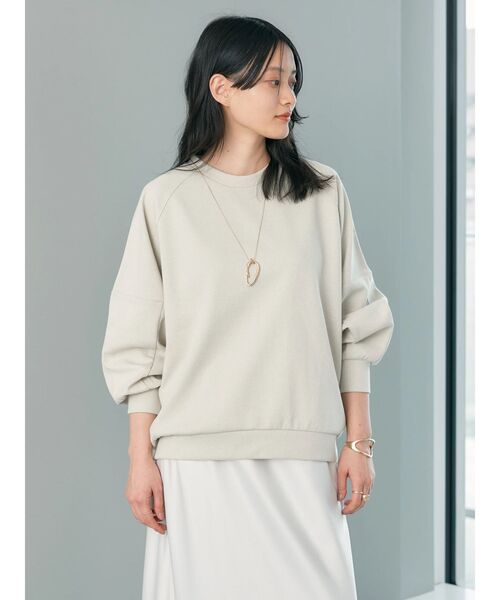 AMERICAN HOLIC（アメリカンホリック）の「ジョーゼット袖ボリュームプルオーバー（Tシャツ/カットソー・レディース・ブラック/アイボリー/グレー/ミント/グレイッシュベージュ・M/L）」の8枚目の写真