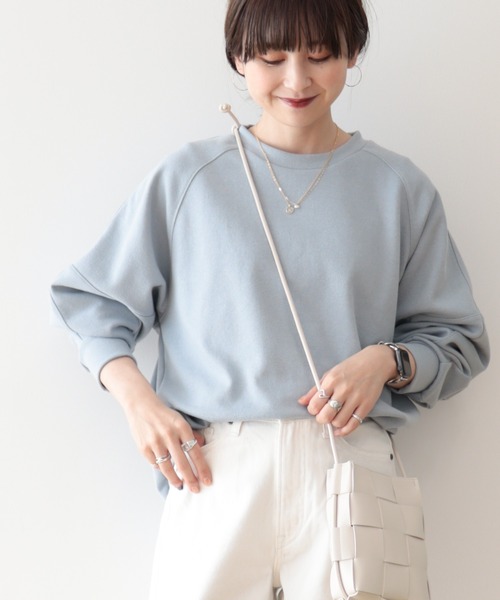 AMERICAN HOLIC（アメリカンホリック）の「ジョーゼット袖ボリュームプルオーバー（Tシャツ/カットソー・レディース・ブラック/アイボリー/グレー/ミント/グレイッシュベージュ・M/L）」の3枚目の写真