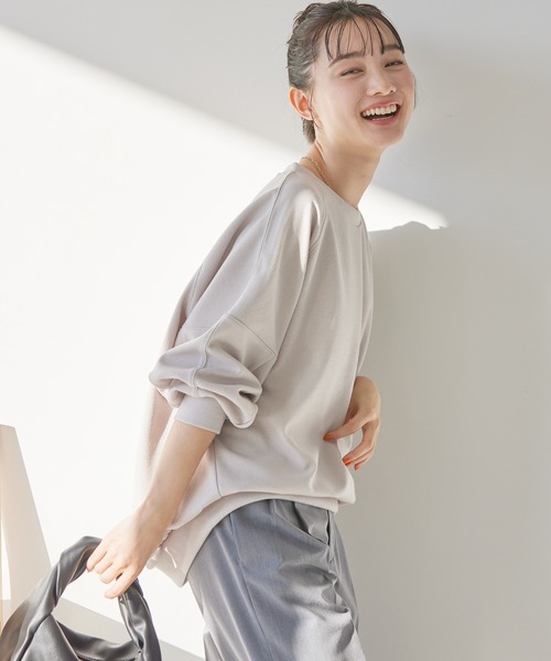 AMERICAN HOLIC（アメリカンホリック）の「ジョーゼット袖ボリュームプルオーバー（Tシャツ/カットソー・レディース・ブラック/アイボリー/グレー/ミント/グレイッシュベージュ・M/L）」の4枚目の写真