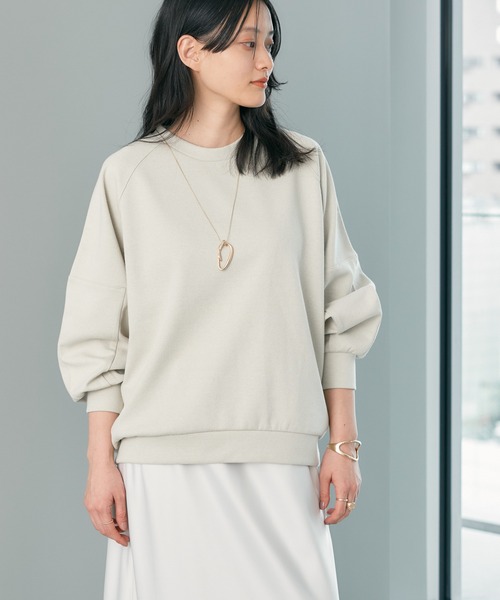 AMERICAN HOLIC（アメリカンホリック）の「ジョーゼット袖ボリュームプルオーバー（Tシャツ/カットソー・レディース・ブラック/アイボリー/グレー/ミント/グレイッシュベージュ・M/L）」の5枚目の写真