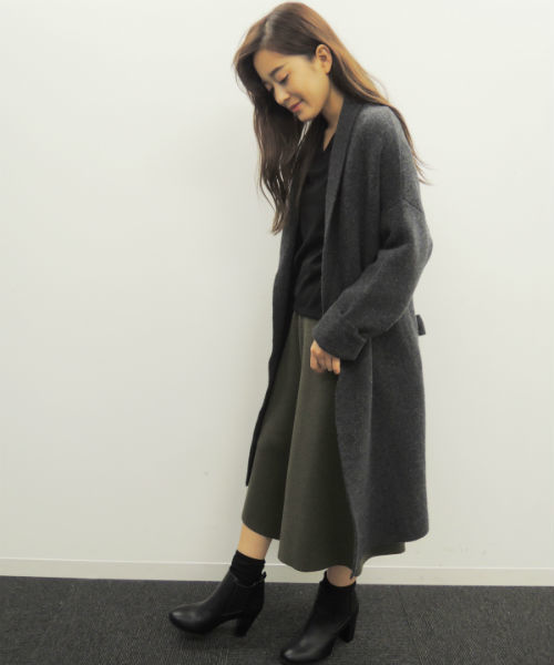 N.（N. Natural Beauty Basic）（エヌエヌナチュラルビューティーベーシック）の「【 with  12月号掲載】ガウンニットコート（その他アウター・レディース・グレー/チャコールグレー/ベージュ・MEDIUM）」の14枚目の写真