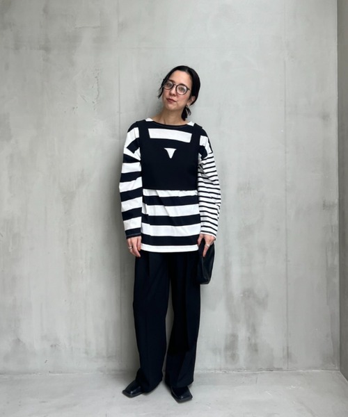 y/m（イム）の「MIXボーダーロンT（Tシャツ/カットソー）」 - WEAR