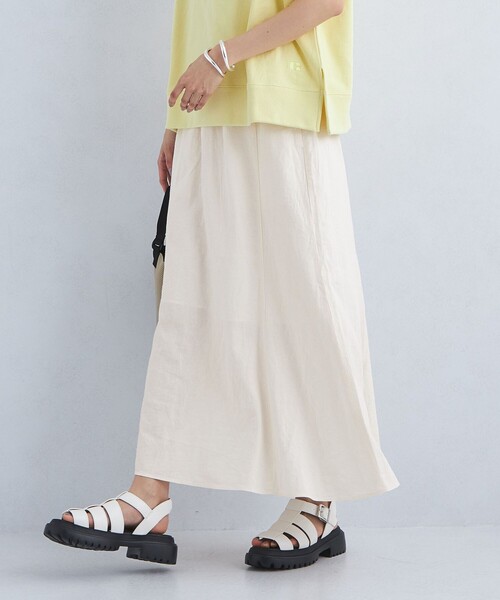 green label relaxing（グリーンレーベルリラクシング）の「［size SHORT/TALLあり］BREEZE LINEN ブリーズリネン マーメイド スカート（スカート・レディース・ホワイト/モカ/その他4/ブラック/ケリー・FREE/SHORT/TALL）」の16枚目の写真