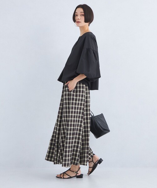 green label relaxing（グリーンレーベルリラクシング）の「［size SHORT/TALLあり］BREEZE LINEN ブリーズリネン マーメイド スカート（スカート・レディース・ホワイト/モカ/その他4/ブラック/ケリー・FREE/SHORT/TALL）」の14枚目の写真